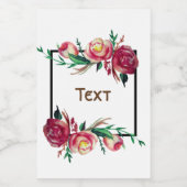 Floral Eten en Drank Etiket Set (Enkel label)