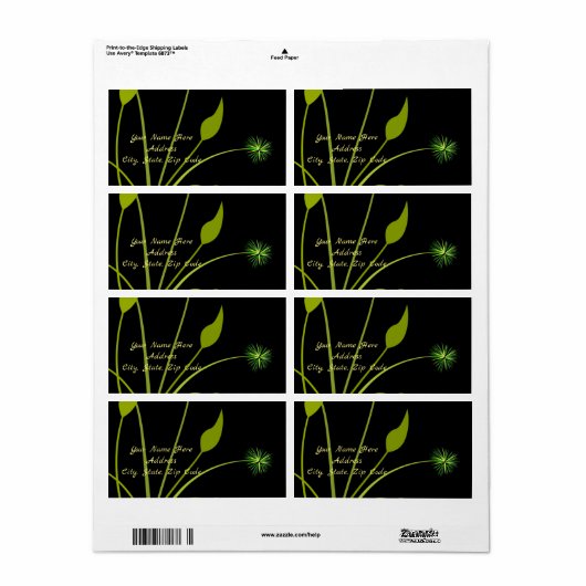 Floral Étiquette (Feuille entière)