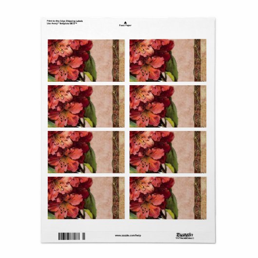 Floral Étiquette (Feuille entière)