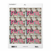 Floral Étiquette Paris (Feuille entière)