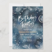 Floral étoiles ciel nocturne Fête Invitation (Devant)