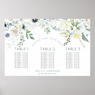 Floral Eucalyptus 30 gasten 3 tafels zitje Poster