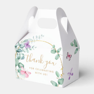 Floral Eucalyptus Butterfly Baby shower Hartelijk Bedankdoosjes