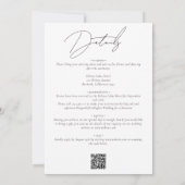 Floral Eucalyptus Cake QR Code Huwelijk Kaart (Achterkant)