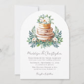 Floral Eucalyptus Cake Wedding Kaart (Voorkant)