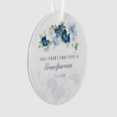 Floral Eucalyptus Grandparent 1e Kerstmis Ornament (voorkant)