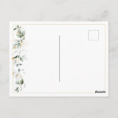 Floral Eucalyptus Greenery Gold Weddenschap Hartel Briefkaart (Achterkant)