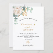 Floral eucalyptus greenery modern elegant bruiloft kaart (Voorkant)