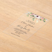 Floral Eucalyptus Greenery Wedding Acryl Uitnodigingen (Laagn)
