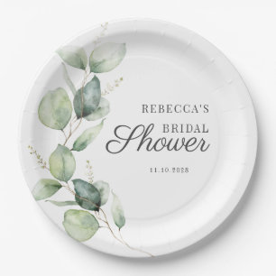 Floral Eucalyptus Script Succulent Vrijgezellenfee Papieren Bordje
