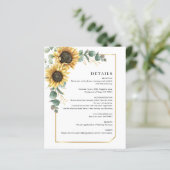 Floral Eucalyptus Sunflower Wedding Kaart (Staand voorkant)