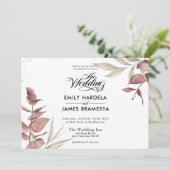 Floral Eucalyptus Waterverf Weddenschap Kaart (Staand voorkant)