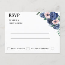 Floral Eucalyptus Wedding RSVP Kaart