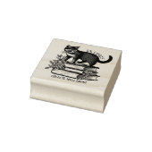 Floral Ex Libris Boekplaat, Kattenboek Rubberstempel (Stempel)