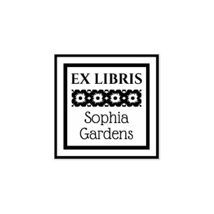 Floral Ex Libris Rubberstempel