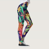 Floral Exotic Flowers Pattern-23004 Leggings (Rechts)