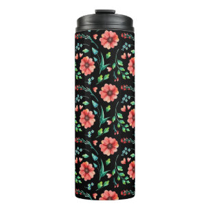 Floral Exotische Bloemen en bladeren Pattern-45654 Thermosbeker