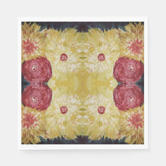 Floral Explosion Abstrcat Painting Servet (Voorkant)