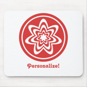 Floral Explosion Mousepad, helder rood Muismat