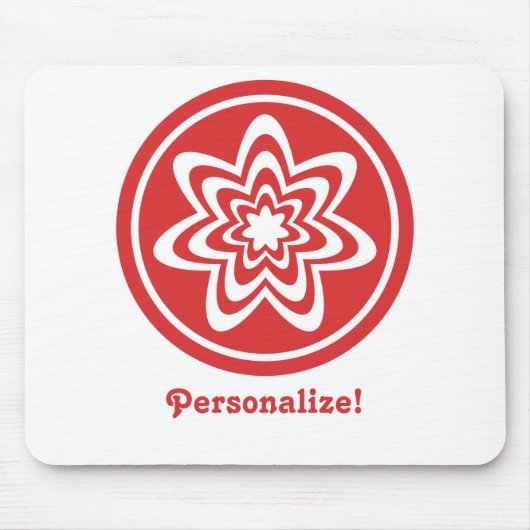 Floral Explosion Mousepad, helder rood Muismat (Voorkant)