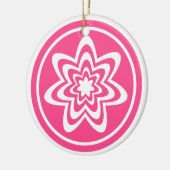 Floral Explosion Ornament, roze Keramisch Ornament (Links)
