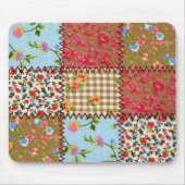 Floral Fabric Patchwork Mousepad Muismat (Voorkant)