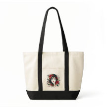 Floral Face– Elegant Boho Tote Bag