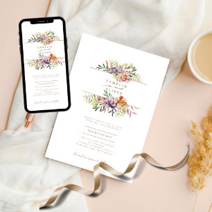 Floral Faire-part de mariage BOHO Fleurs sauvages
