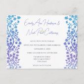 Floral faire-part de mariage et bleu (Devant)