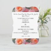 Floral Faire-part de mariage moderne (Debout devant)