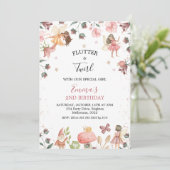 Floral Fairies Girls Anniversaire Fête Invitation (Debout devant)