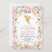 Floral Fairy 1er anniversaire Invitation (Devant)