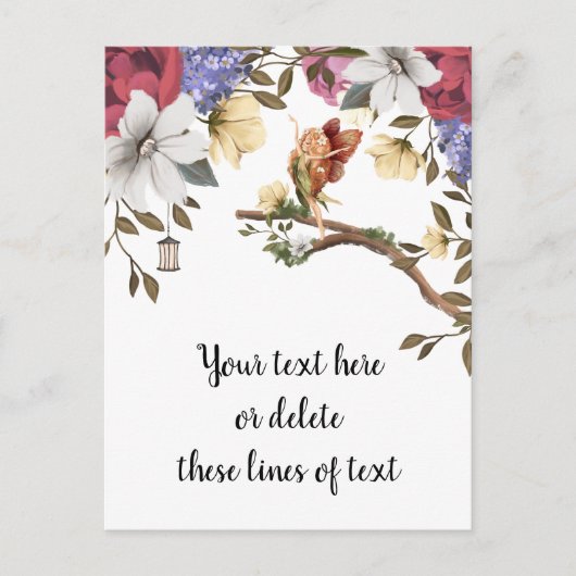 Floral Fairy Briefkaart (Voorkant)