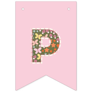 Floral Fairy Butterfly Happy Birthday Banner
