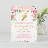 Floral Fairy Christening Uitnodiging (Staand voorkant)