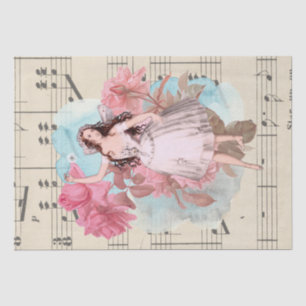 Floral  Fairy Dancer Ballerina Sheet Music Tissuepapier