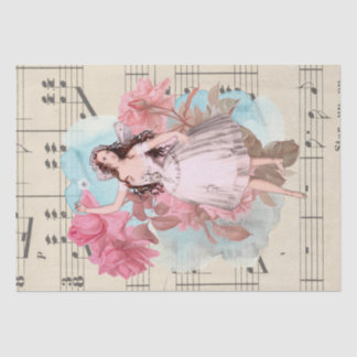 Floral Fairy Dancer Ballerina Sheet Music Tissuepapier