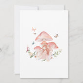 Floral Fairy Eerste Verjaardag Uitnodiging (Achterkant)