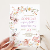 Floral Fairy First Birthday Party Invitation