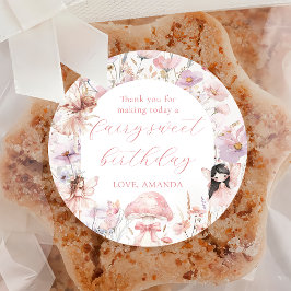 Floral Fairy First Birthday Party Sticker