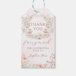 Floral Fairy Garden Birthday Baby Shower Gift Tags Cadeaulabel