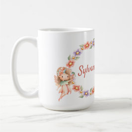 Floral Fairy Mok met aangepaste naam