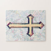 Floral Faith Cross Puzzle Legpuzzel (Horizontaal)
