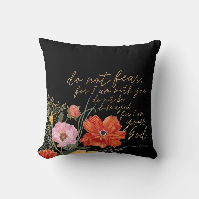Floral Faith - niet bang, want ik ben bij je Kussen (Voorkant)