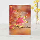 Floral Fall Leaves "Birthday" Kaart (Gele Bloem)