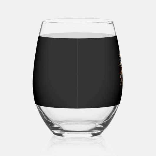 Floral Fall Skeleton Boho Halloween Wijnglas Zonder Voet (Rechts)