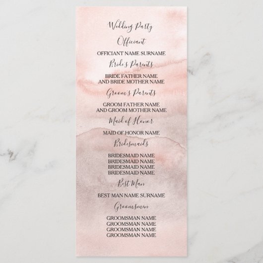  Floral Fall Trouwprogramma's Programma (Achterkant)