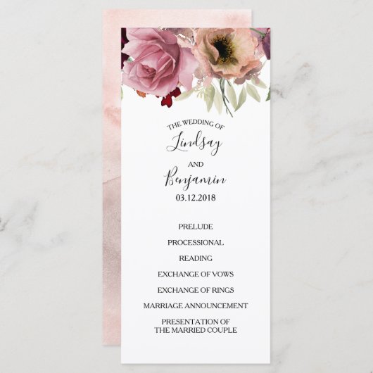  Floral Fall Trouwprogramma's Programma (Voorkant / Achterkant)