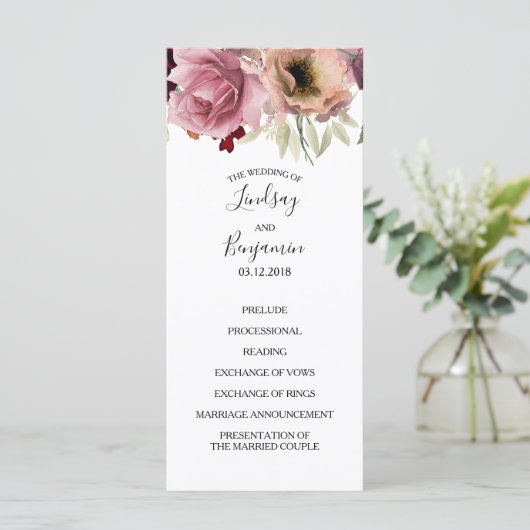  Floral Fall Trouwprogramma's Programma (Staand voorkant)