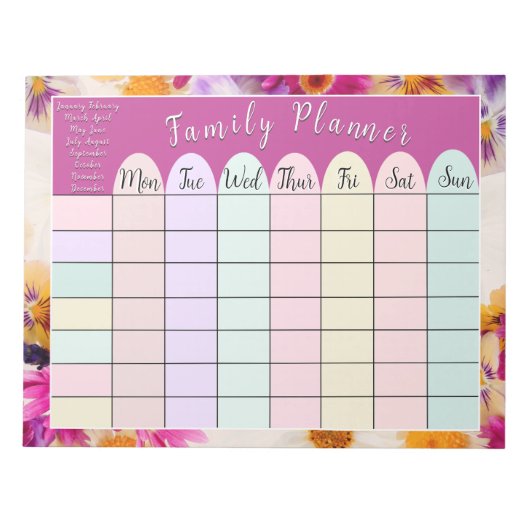 Floral Family Planner Notitieblok (Voorkant)